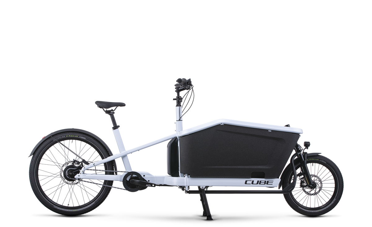Vélo cargo électrique Cube cargo hybrid 500 flashwhite´n´black