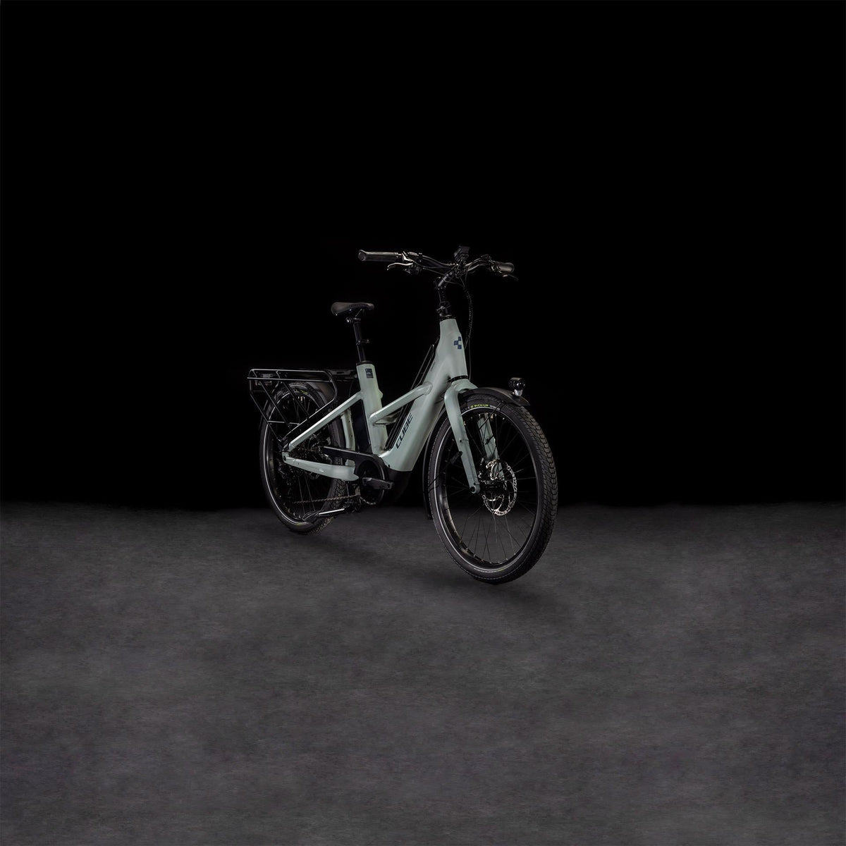 Vélo cargo électrique longtail Cube longtail hybrid sport 725 swampgrey´n´reflex