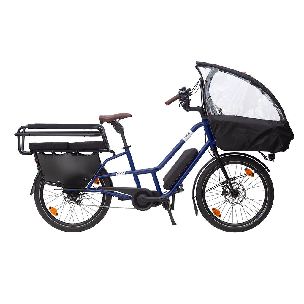 Vélo cargo longtail électrique familial – ÉVO Fantilo Bleu